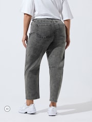 Boz - Yours Curve Limited Co-ord Barrel Ayaqlı Cins Şalvar - 6şəkildən 3 şəkil