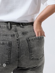 Boz - Yours Curve Limited Co-ord Barrel Ayaqlı Cins Şalvar - 6şəkildən 4 şəkil
