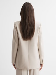 Reiss Neutral Maya Tailored Fit Single Breasted Suit Blazer - Image 4 of 5