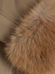 River Island Green Faux Fur Collar Bomber Jacket - Image 4 of 4