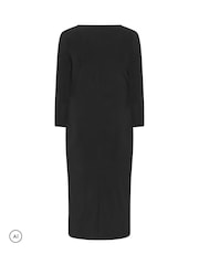 Yours Curve Black London Buckle Side Twist Dress - Image 7 of 7