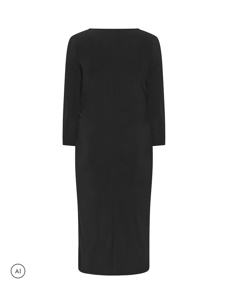 Yours Curve Black London Buckle Side Twist Dress - Image 7 of 7 Yours Curve Black London Buckle Side Twist Dress - Image 7 of 7