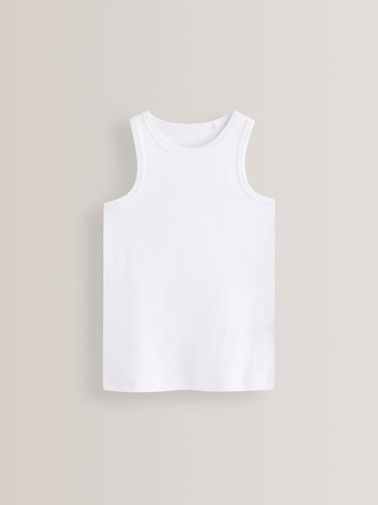 Multi 100% Cotton' to header Vests 5 Pack (1.5-16yrs) - Image 4 of 7