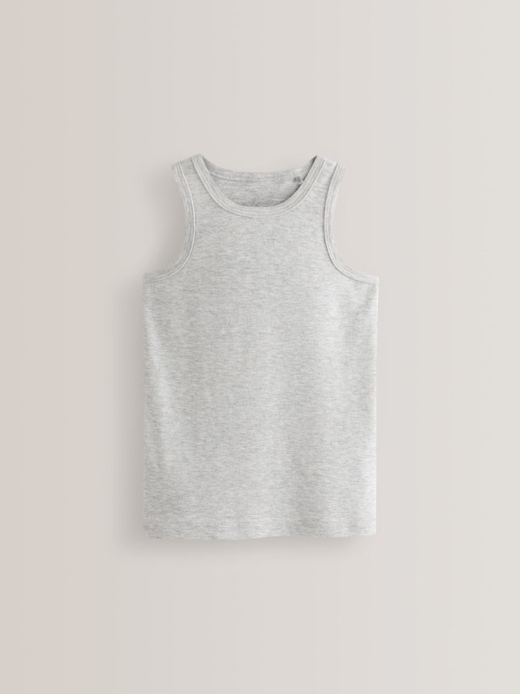 Multi 100% Cotton' to header Vests 5 Pack (1.5-16yrs) - Image 6 of 7