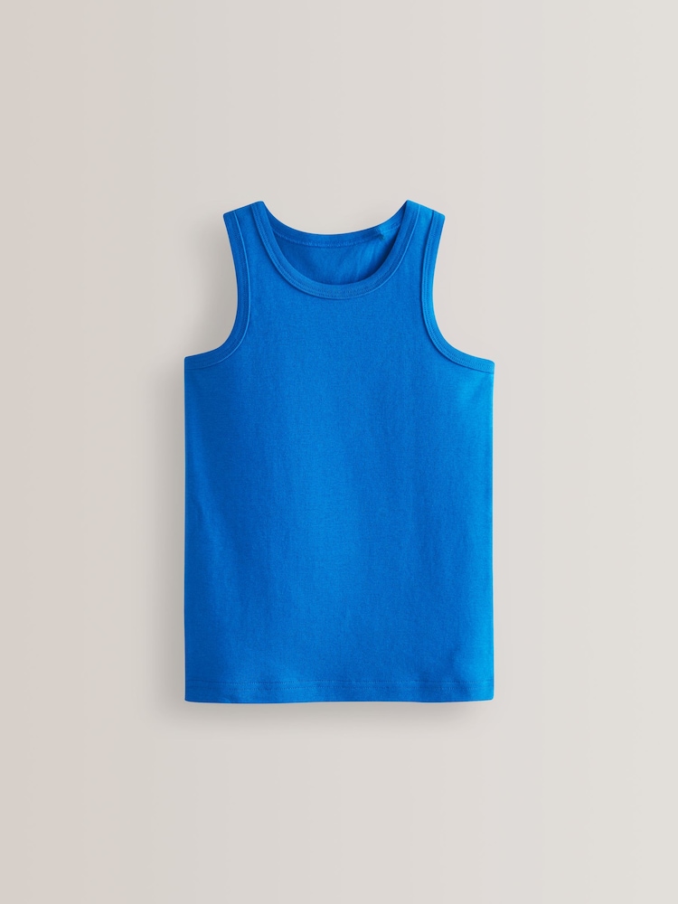 Multi 100% Cotton' to header Vests 5 Pack (1.5-16yrs) - Image 7 of 7 Multi 100% Cotton' to header Vests 5 Pack (1.5-16yrs) - Image 7 of 7