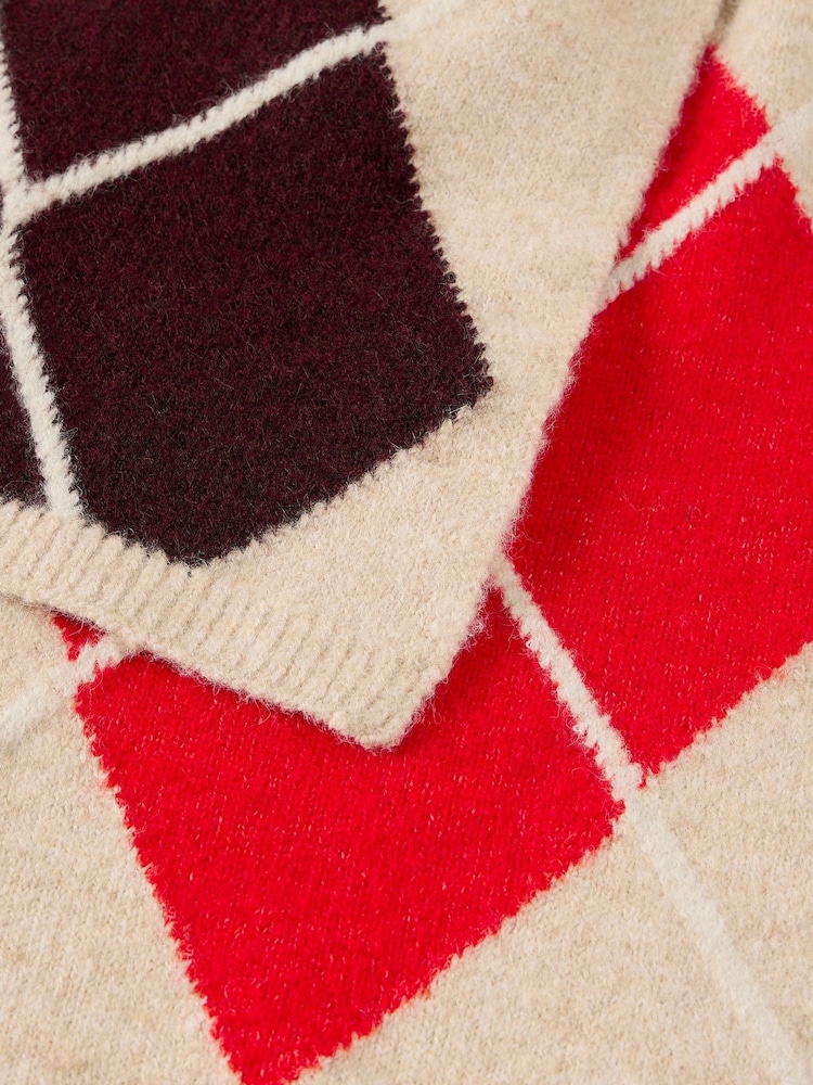 White Stuff Argyle Scarf - صورة 3 من 3 White Stuff Argyle Scarf - صورة 3 من 3