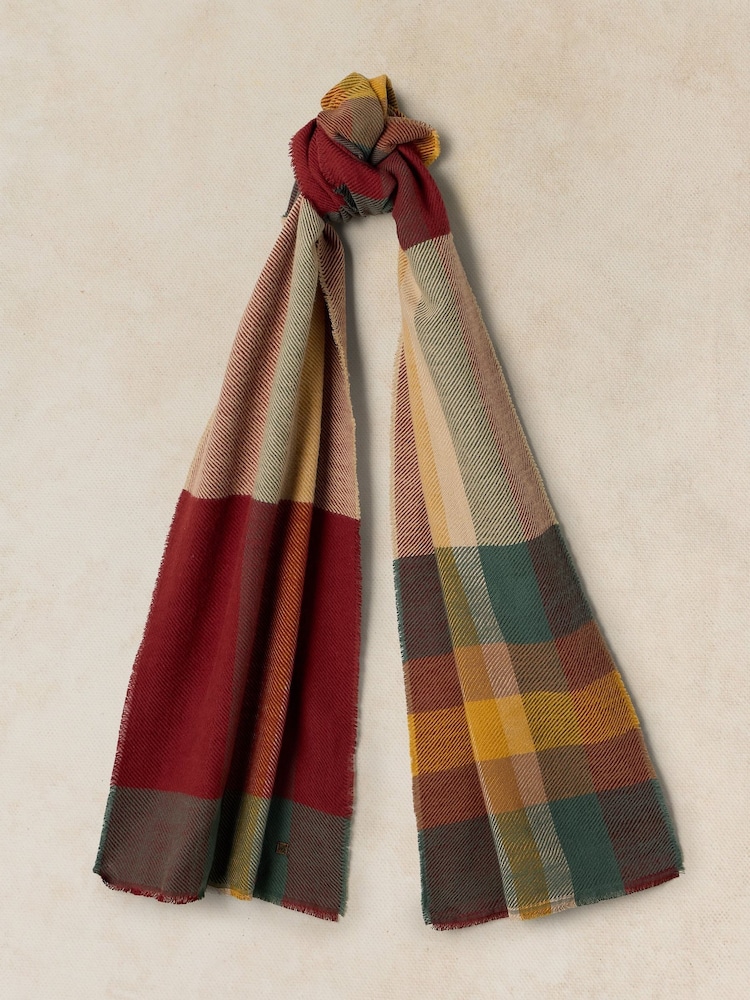 White Stuff Green Check Scarf - Image 1 of 3 White Stuff Green Check Scarf - Image 1 of 3