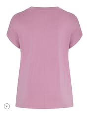 Yours Curve Pink Basic Grown On Sleeve Top - Image 6 of 6