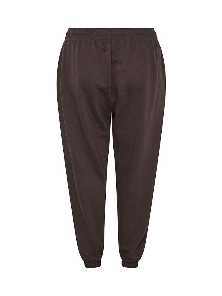 Marron - Pantalon de jogging Yours Curve coordonné à poignets - Image 7 sur 7