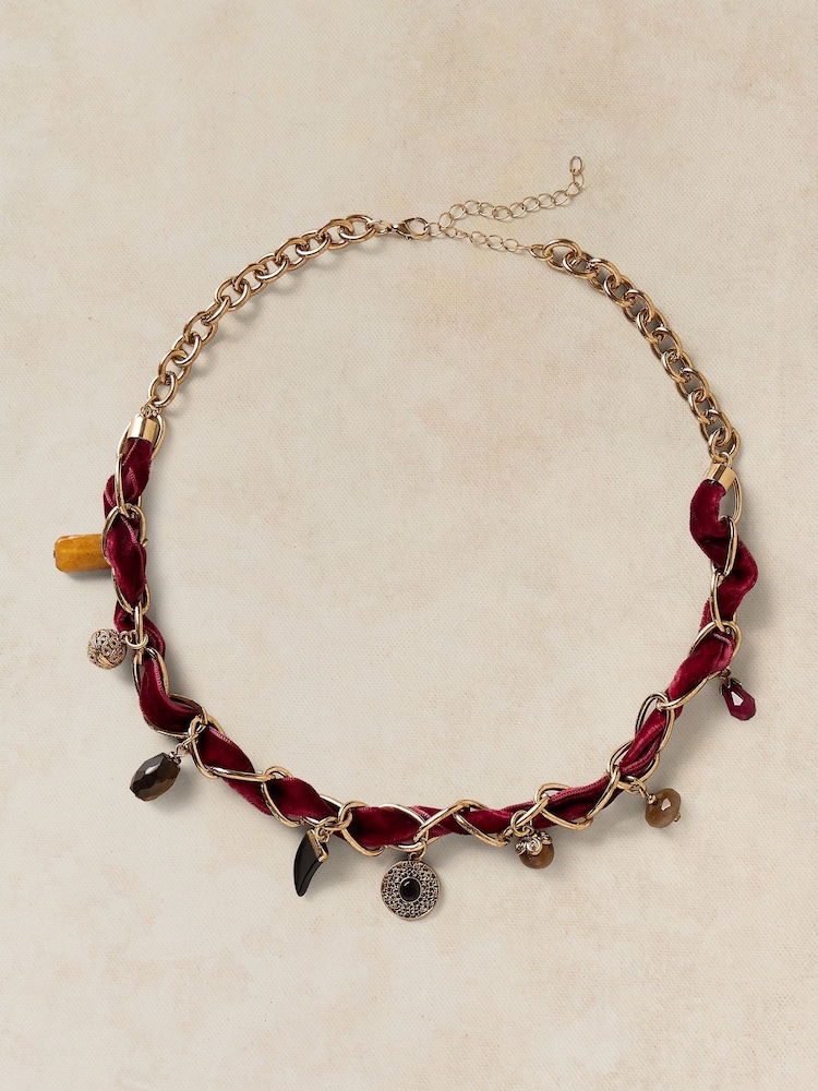 White Stuff Reece Ribbon Charm Necklace - صورة 1 من 2 White Stuff Reece Ribbon Charm Necklace - صورة 1 من 2