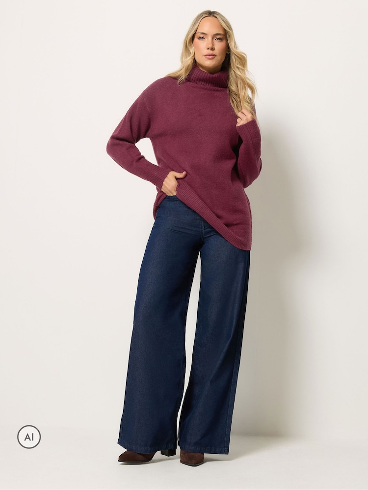 Long Tall Sally Red Knitted Roll Neck Jumper - Image 2 of 6 Long Tall Sally Red Knitted Roll Neck Jumper - Image 2 of 6