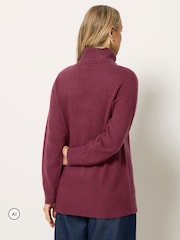 Long Tall Sally Red Knitted Roll Neck Jumper - Image 3 of 6