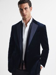 Reiss Navy Asinara Silk Polka Dot Scarf - Image 2 of 4