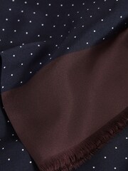 Reiss Navy Asinara Silk Polka Dot Scarf - Image 4 of 4
