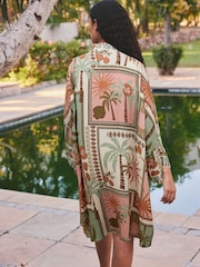 Multi Palm Print Long Line Kimono - Image 3 of 3