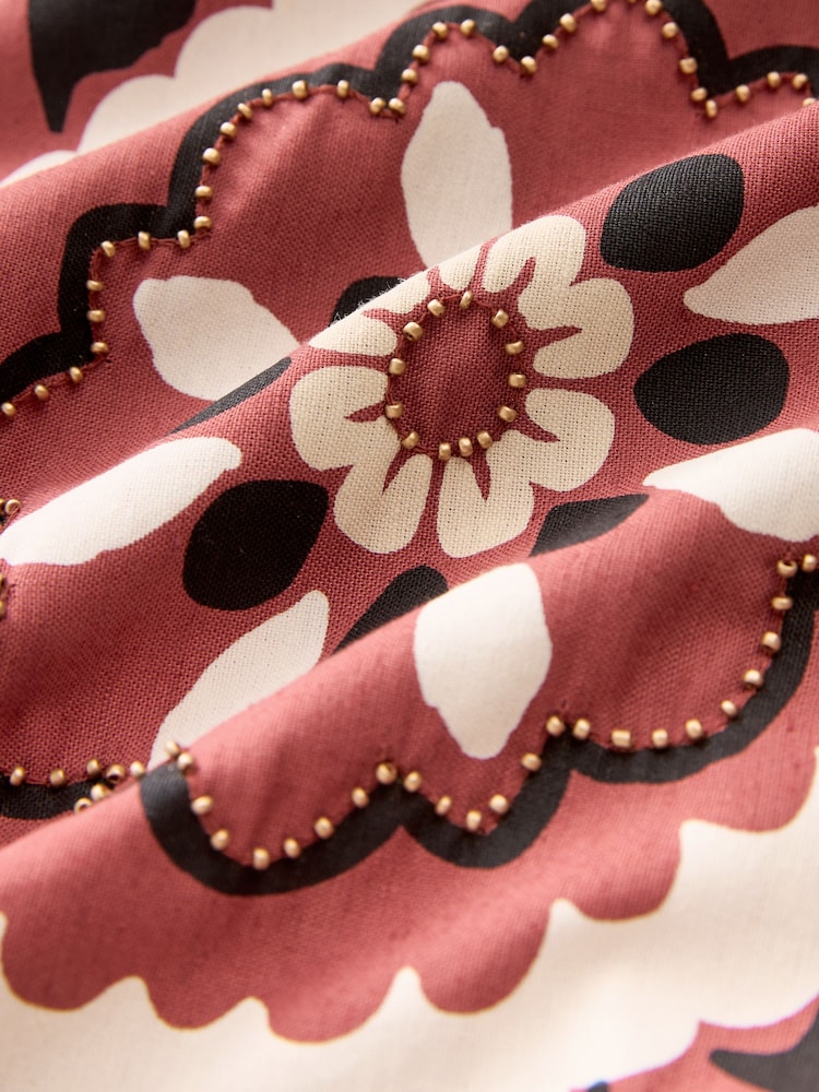 Rust Red High Neck Summer Dress - Image 8 of 8