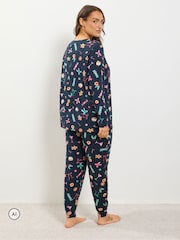 Μπλε - Yours Curve Fleece Pyjama Set - Εικόνα 3 από 7