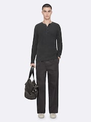 AllSaints Black Haydon Slim Chino Trousers - Image 1 of 8