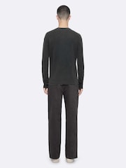 AllSaints Black Haydon Slim Chino Trousers - Image 6 of 8
