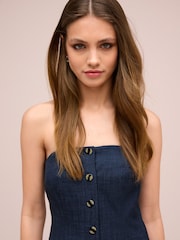 Denim Dark Blue Bandeau Dress - Image 4 of 6