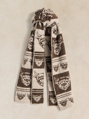 White Stuff Natural Cow Jacquard Scarf - Image 1 of 3