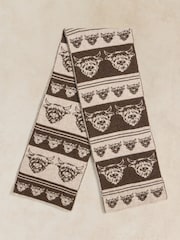 White Stuff Natural Cow Jacquard Scarf - Image 2 of 3