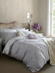 Laura Ashley Dove Grey Pussy Willow 10M Wallpaper - Image 1 of 6