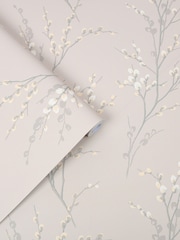 Laura Ashley Dove Grey Pussy Willow 10M Wallpaper - Image 4 of 6