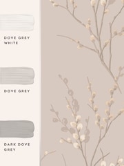 Laura Ashley Dove Grey Pussy Willow 10M Wallpaper - Image 6 of 6