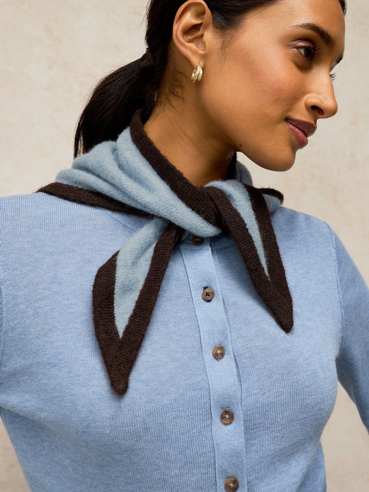 White Stuff Blue Triangle Scarf - Image 1 of 4 White Stuff Blue Triangle Scarf - Image 1 of 4