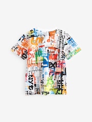 Multi Graffiti All-Over Print Short Sleeves 100% Cotton T-Shirt (3-16yrs) - Image 2 of 3