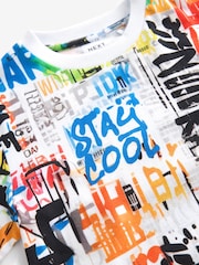 Multi Graffiti All-Over Print Short Sleeves 100% Cotton T-Shirt (3-16yrs) - Image 3 of 3