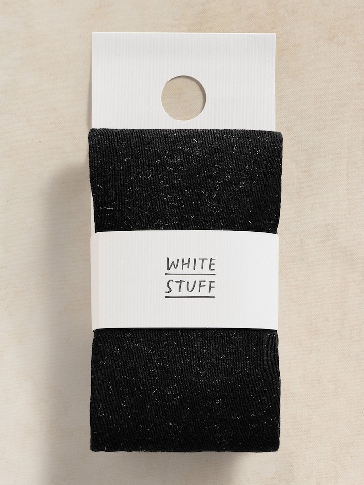 White Stuff Black Sienna Sparkle Tights - Image 2 of 2 White Stuff Black Sienna Sparkle Tights - Image 2 of 2