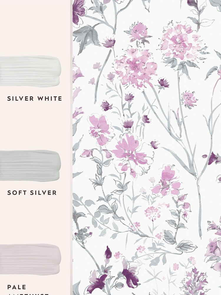 Laura Ashley Pale Iris Wild Meadow 10M Wallpaper - Image 4 of 4
