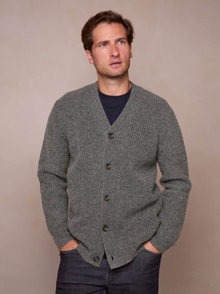 Celtic & Co. Grey Ribbed V-Neck Jumper - Image 1 of 6