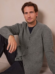 Celtic & Co. Grey Ribbed V-Neck Jumper - Image 4 of 6