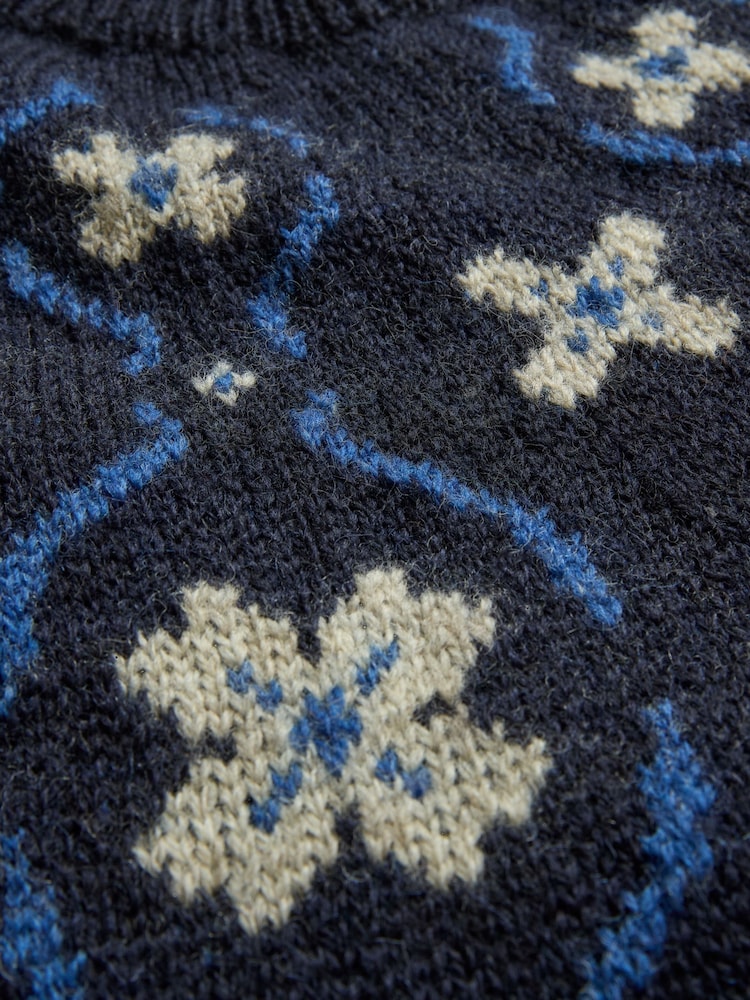 Celtic & Co. Blue British Wool Abstract Floral Jumper - Image 7 of 7 Celtic & Co. Blue British Wool Abstract Floral Jumper - Image 7 of 7