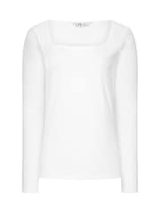 Long Tall Sally Black/White Square Neck Tops 2 Pack - Image 6 of 7