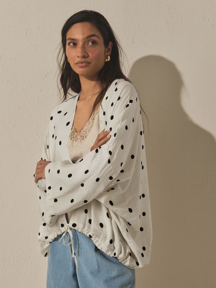  à pois multicolore - Tie Waist Cover-Up - Image 1 de 4