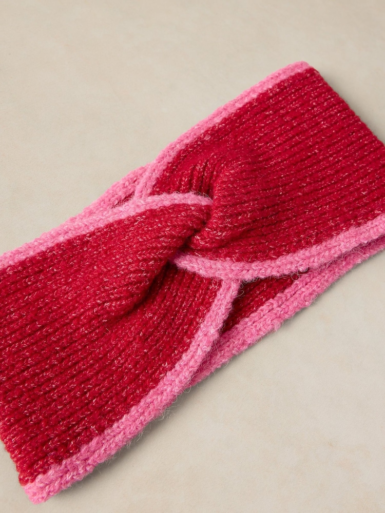White Stuff Red Knitted Headband - Image 2 of 2 White Stuff Red Knitted Headband - Image 2 of 2