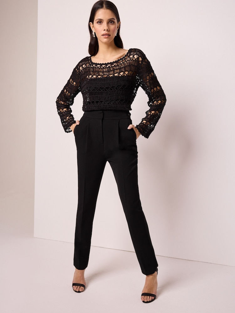 Black Tailored Hourglass Trousers - Image 2 of 7