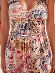 Rust Paisley Button Down Maxi Summer Dress - Image 6 of 8