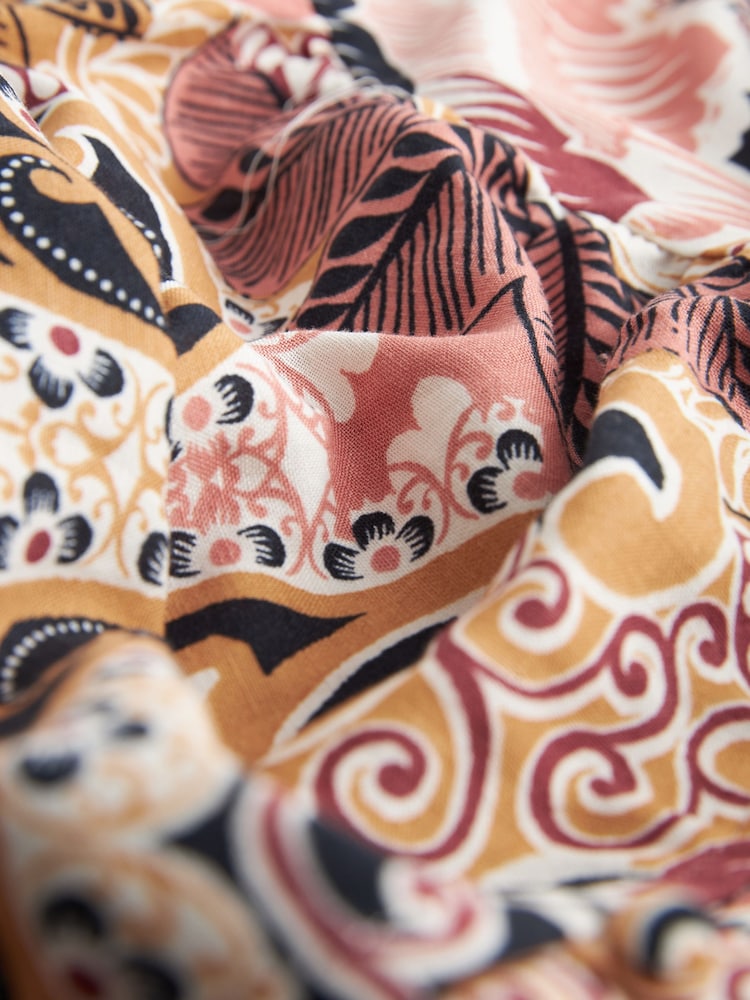 Rust Paisley Button Down Maxi Summer Dress - Image 8 of 8