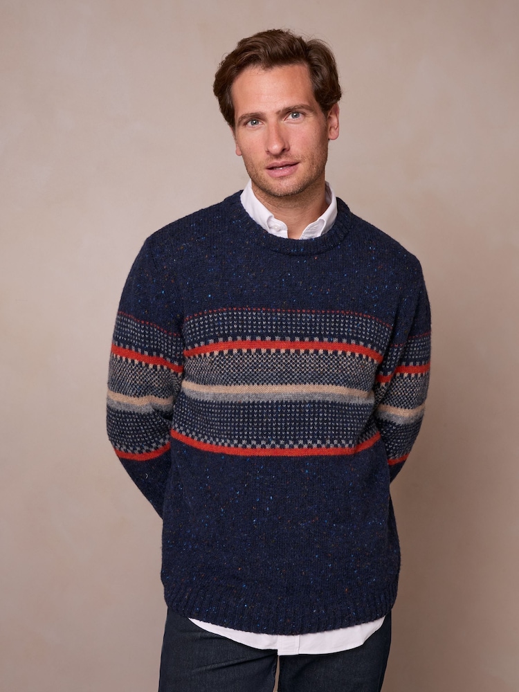 Celtic & Co. Blue Birdseye Statement Donegal Jumper - Image 1 of 8