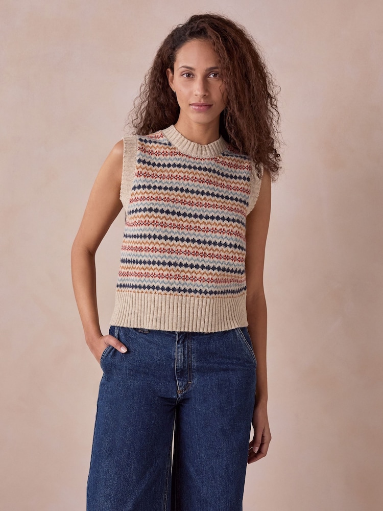 Celtic & Co. Natural Fair Isle Tank Top - Image 2 of 7 Celtic & Co. Natural Fair Isle Tank Top - Image 2 of 7