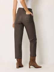 M&Co Brown Coated Straight Leg Jeans - Image 3 of 6