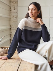 Celtic & Co. Blue Felted Funnel Neck Jumper - Image 1 of 5