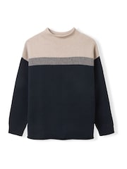 Celtic & Co. Blue Felted Funnel Neck Jumper - Image 4 of 5