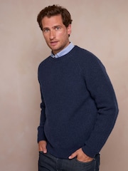 Celtic & Co. Blue Ribbed Fishermans Jumper - Image 2 of 5