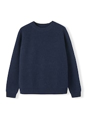 Celtic & Co. Blue Ribbed Fishermans Jumper - Image 4 of 5
